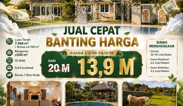 Jual Rugi Villa Mewah Bogor Banting Harga Nego_ Bonus 7 Ekor Kuda