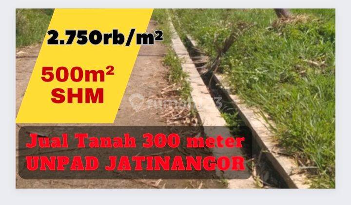 Jual Tanah Jatinangor 300meter Gerbang UNPAD, Lt 500m² SHM 1