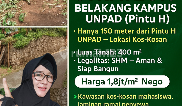 Tanah Dijual Di Jatinangor 2 Menit Unpad Pintu H Lingkungan Kosan