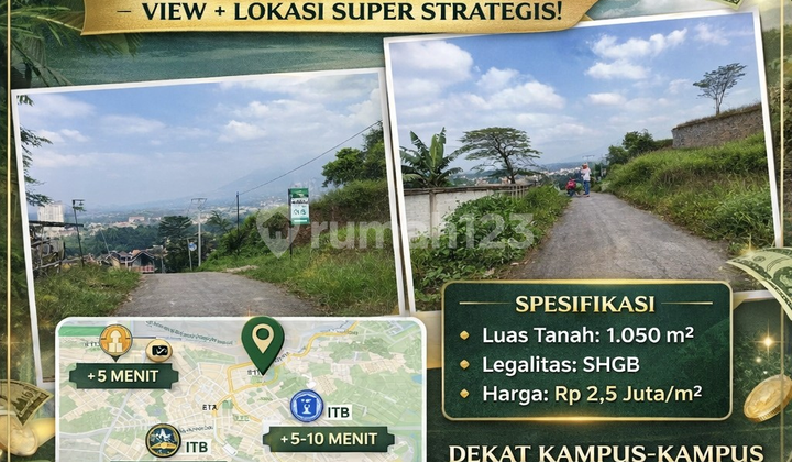 Tanah Dijual di Jatinangor Pinggir Jl Dekat 4 Kampus Siap Bangun