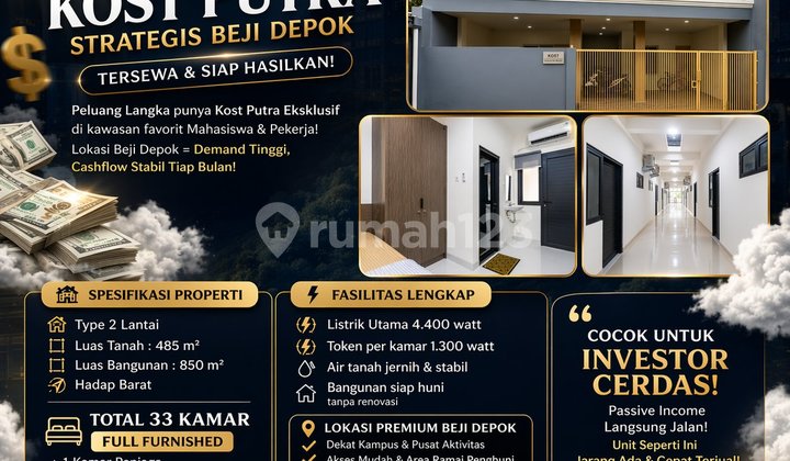 Kost Dijual di Margonda Depok 33 Kamar Dekat Ui & Gunadarma