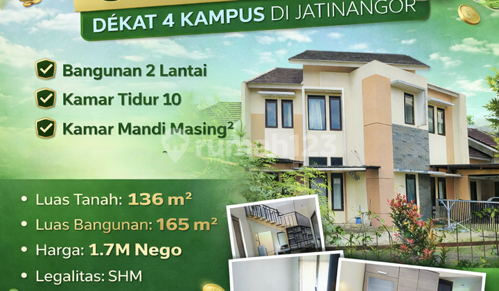 Jual Kost Jatinangor Murah_dekat Ipdn 10 Kamar LT 136M² SHM 1