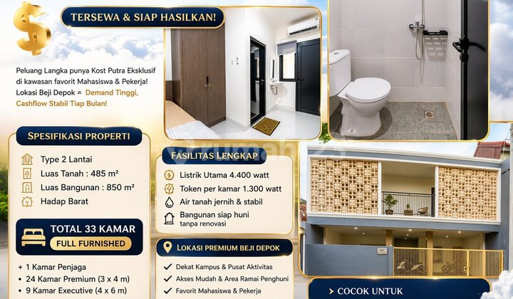 Selling Active Boarding House 33 Rooms Near University of Indonesia Gundarma Campus 1