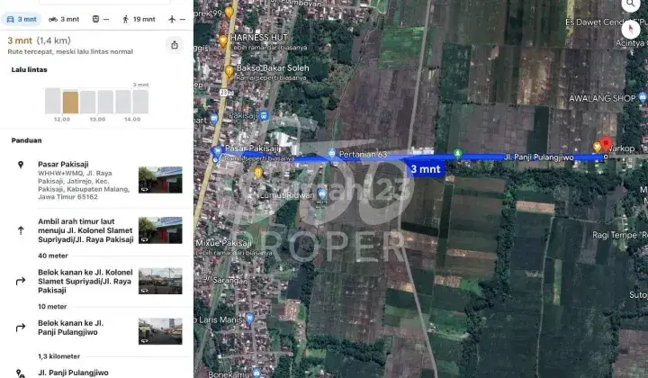 Jual Tanah 645 m2 Jl. Sutojayan Pakisaji, Malang 2
