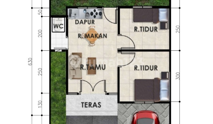 Rumah Clasic America di Jl. Taqwa Mata Merah 2