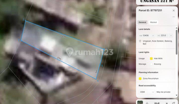 Lahan Datar 2,2 Are Strategis Hanya 500m Dari Jalan Utama Ungasan 2