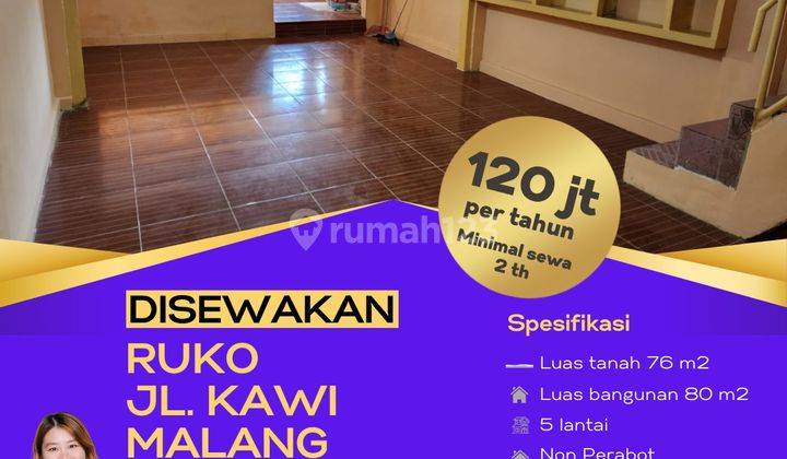 Disewakan Ruko Strategis Jl Kawi Malang 1