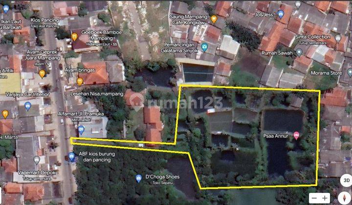 Dijual murah,lahan Kavling+rumah di Pancoran Mas Jakarta Selatan 1