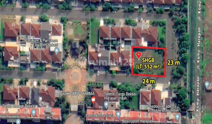 Dijual Tanah Hoek Strategis 552m2 Harapan Indah Bekasi 1