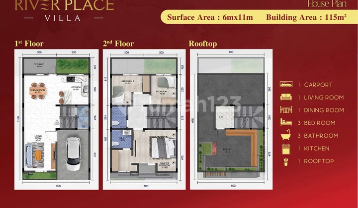 Rumah Bagus Unfurnished SHM Johor, Medan 2