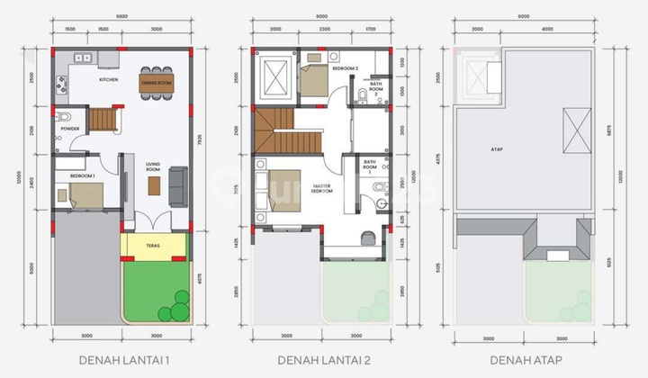 Rumah Bagus Unfurnished SHM Medan Johor, Medan 2