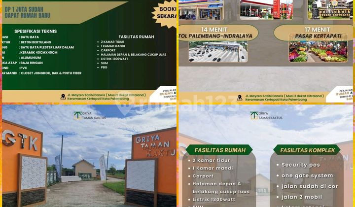 Rumah Subsidi Dekat Poltek Unsri Kertapati 2
