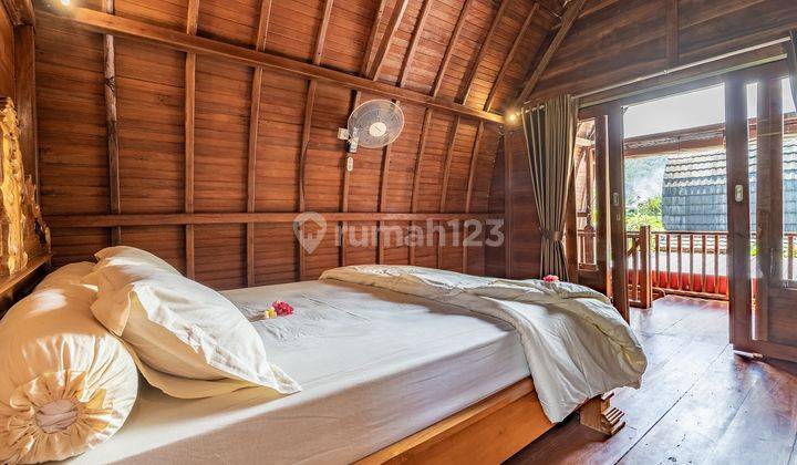 Hfh 042 Id Wooden House W Ricefield Mountain View In Sidemen 1