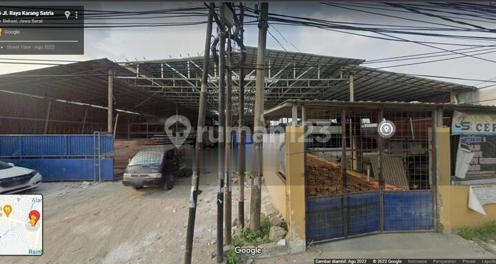 Land on Jl. Raya Karang Satria, North Tambun, Bekasi.