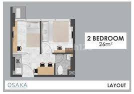DIJUAL CEPAT MURAH HARGA BU APARTEMEN OSAKA PIK2 26M2 2 BEDROOM  2