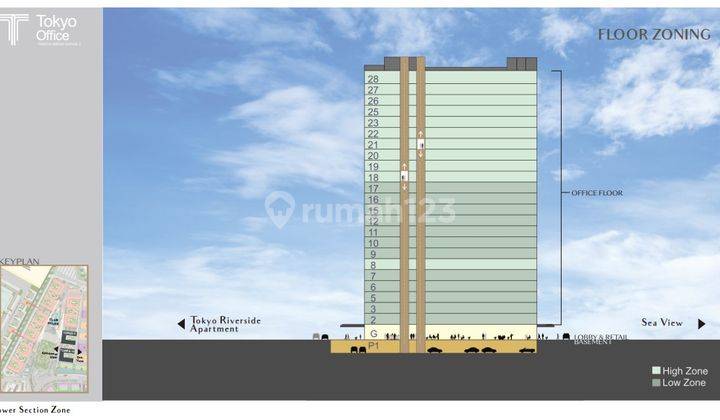 Jual Office Tower Tokyo Pik 2 Uk 44 M2 Low Zone Bisa Cicilan 60x 2