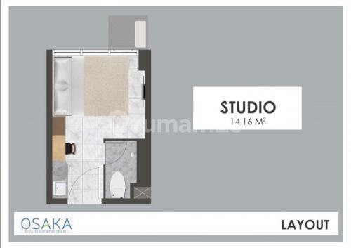 Dijual Bu Super Murah Apartemen Osaka Pik 2 Studio Uk 14M2 2