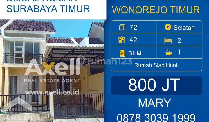 Rumah Green Lake Wonorejo Timur Dijual  1