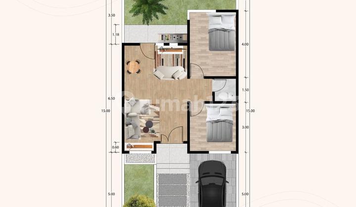 Rumah Modern Minimalis dekat pusat kota SHM 8