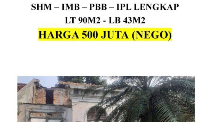 Dijual cepat Rumah di Taman tampak siring Butuh Renovasi shm 1