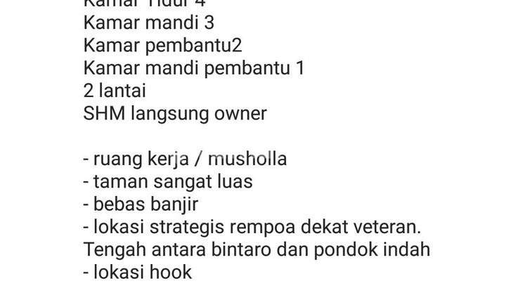 RUMAH MEWAH CLUSTER BUKIT MAS REMPOA CIPUTAT