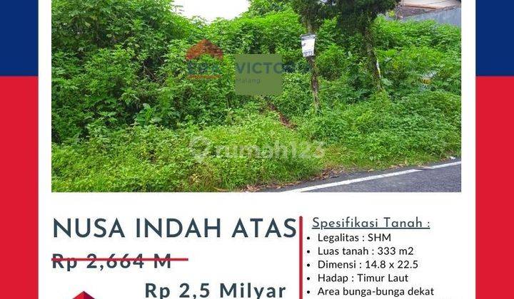 Tanah Area Lowokwaru Jalan Bunga Nusa Indah Atas, Turun Harga.  1