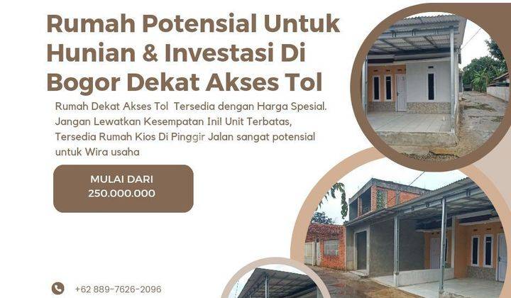 Rumah Dekat Jalan Tol Sudah Mahal, Hanya Disini Rumah Cash Murah 1