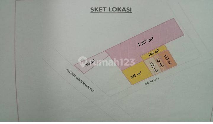 Tanah Jalan Hos Cokroaminoto jalan Merdeka Gang Palem 1