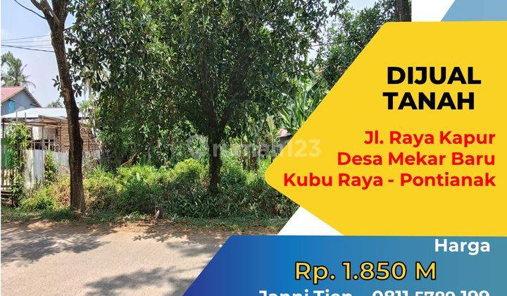 Tanah Jalan Raya Kapur Desa Mekar Baru, Kubu Raya Pontianak 2