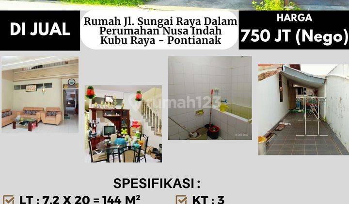 Rumah Jalan Sungai Raya Dalam Perumahan Nusa Indah, Kubu Raya Pontianak 2