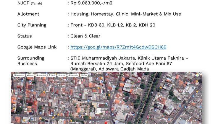 Tanah Menteng Atas 361 M2 SHM 1