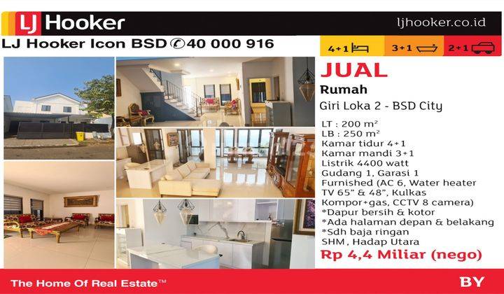  Rumah Furnished SHM - Sertifikat Hak Milik Di Giriloka BSD 1