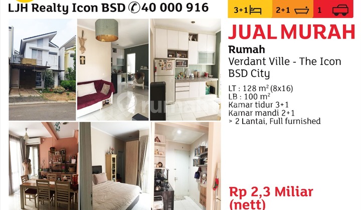 Rumah 2 Lantai Furnished Di Bsd The Icon Verdantvile