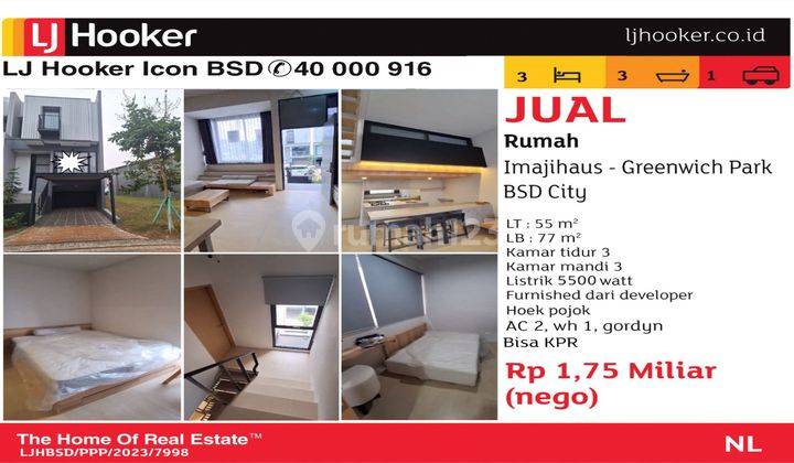 Dijual Rumah Imajihaus Greenwich  3 Lantai Bagus 1