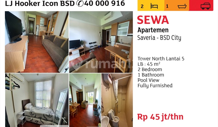 Saveria 2 Bedroom Furnished Apartment available for 6 months.