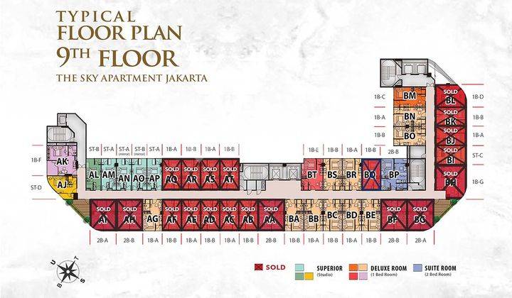 Dijual Apartemen 1 Bedroom Unfurnished The Sky Apartment  2