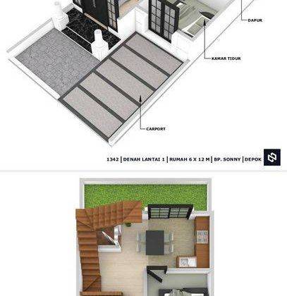 Rumah hunian Smarthome 2 lt bisa kpr tanpa dp dekat tol krukut 6