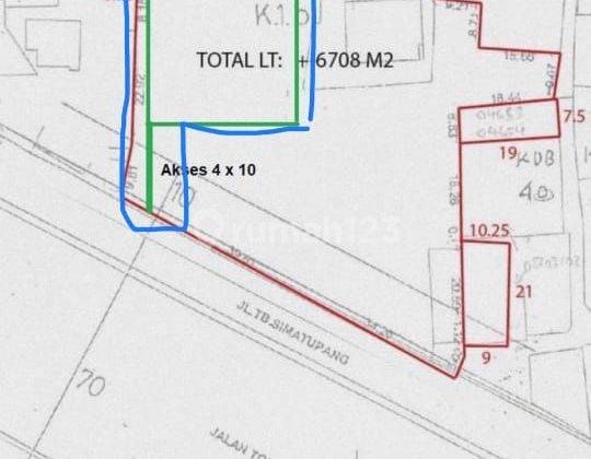 S1673-CB71ππ7 Tanah 3350 M2 Lebar 35 M2 Jln Raya TB Simatupang  1