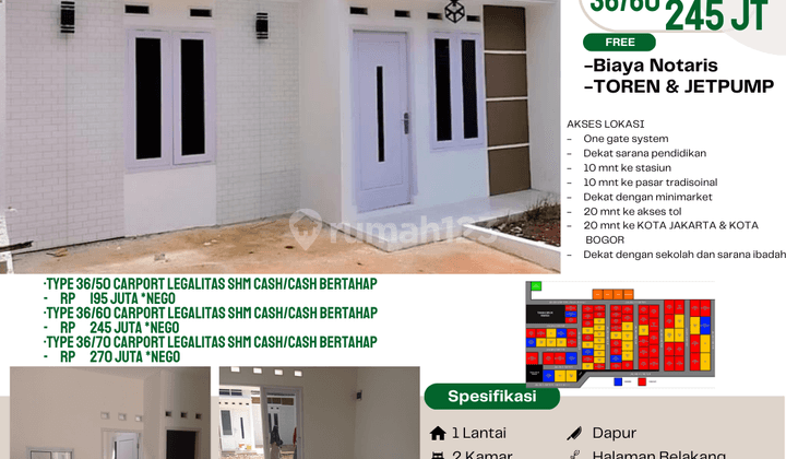 Rumah Murah Akses Dekat Stasiun Citayam Dan Tol Desari 1