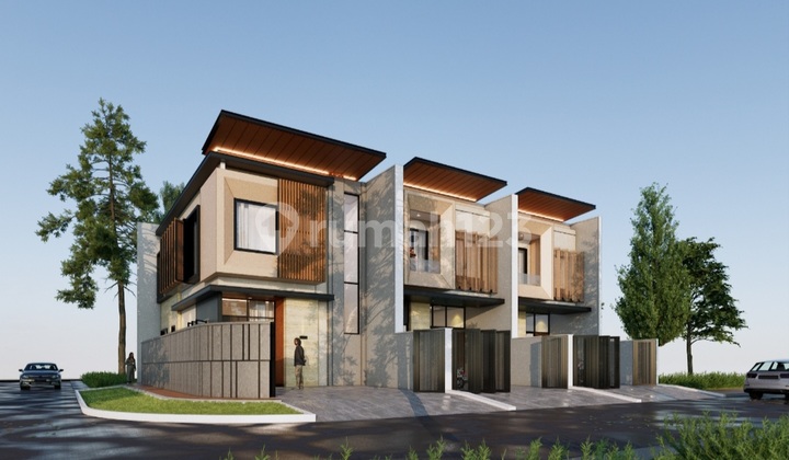 (Rumah C Hook) Modern Minimalist House Row on Wide Street Araya Galaxy Klampis Asri 1