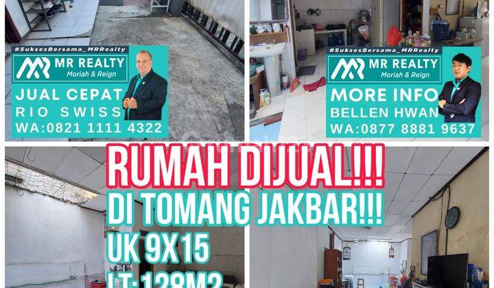 ** Rumah di Tomang Hitung Tanah Akses Jalan 2 Mobil** 1