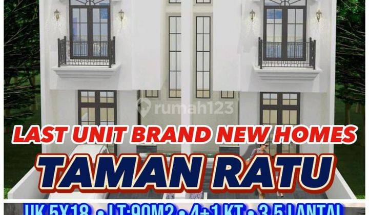 ** Rumah Baru Indent di Taman ratu 3 Lantai Akses Jalan 2 Mobil** 1