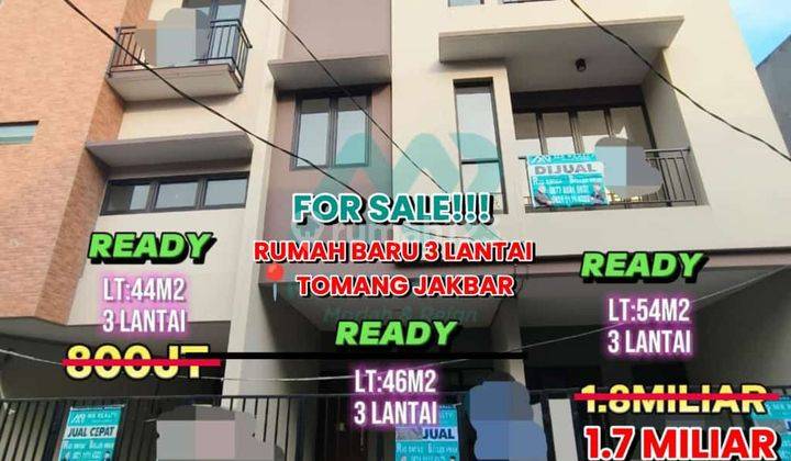 ** Rumah di Tomang 3 Lantai SHM Baru Harga Menarik** 1