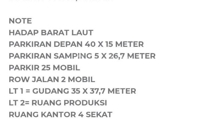 Pabrik plus gudang sunter siap pakai Pabrik di Sunter 2108 m HGB Sudah Renovasi 3