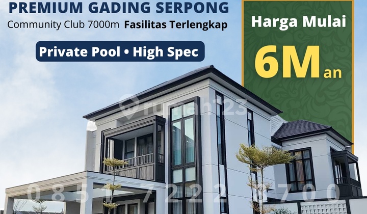 Dijual Rumah Paling Mewah Di Gading Serpong Lebar 10x18 Matera Residences 1