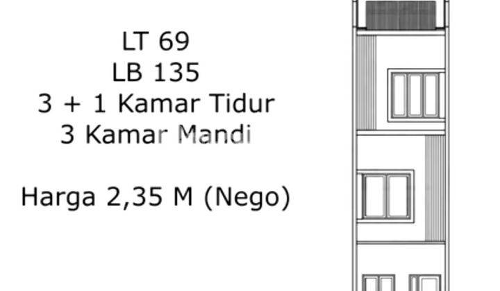 RUMAH BARU TANJUNG DUREN, 3 LANTAI, ROW 2 MOBIL, BEBAS BANJIR 2