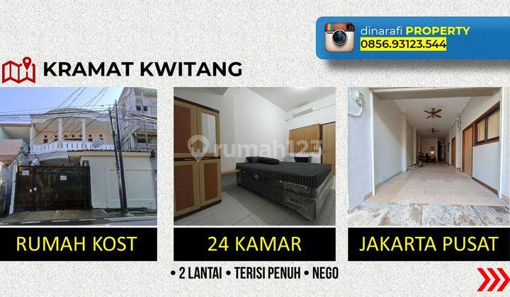 Rumah Kost 24 Kamar Furnished SHM Kwitang Senen Jakarta Pusat 1