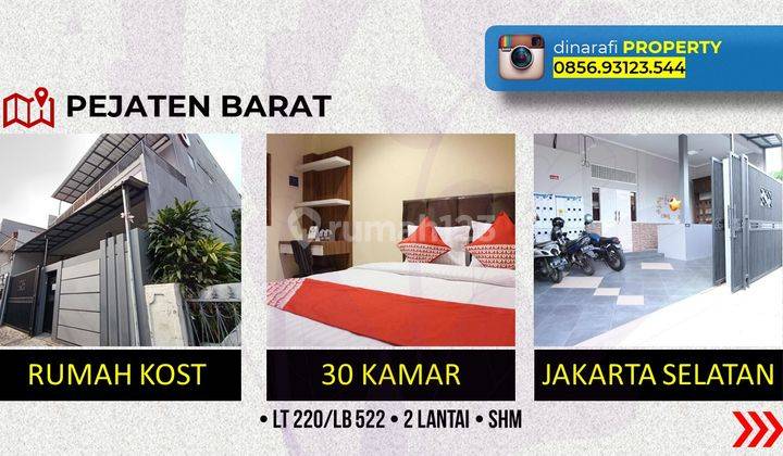 Rumah Kost 30 Kamar 2 Lantai Pejaten Barat Pasar Minggu Jakarta 1