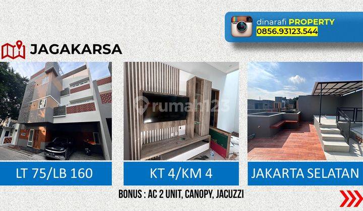 Rumah 3 Lantai Baru Furnished SHM di Cipedak, Jakarta Selatan 1