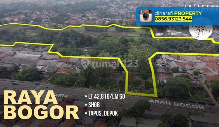 Tanah di Jalan Raya Bogor, Jatijajar Tapos Depok HGB 42.816 m² 1